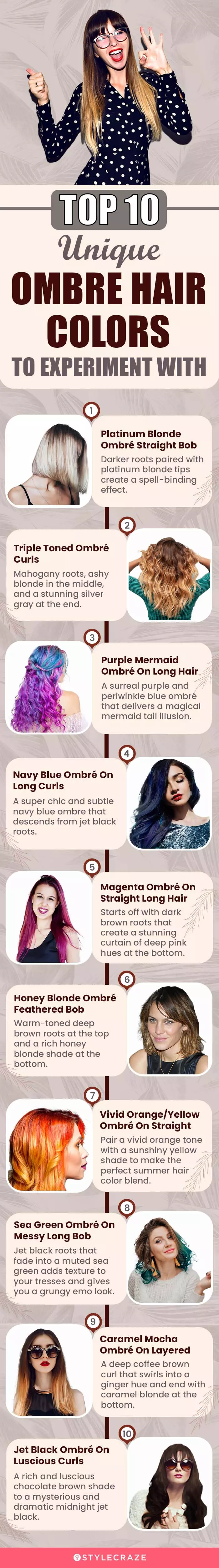 top 10 unique ombre hair colors to experiment with (infographic)
