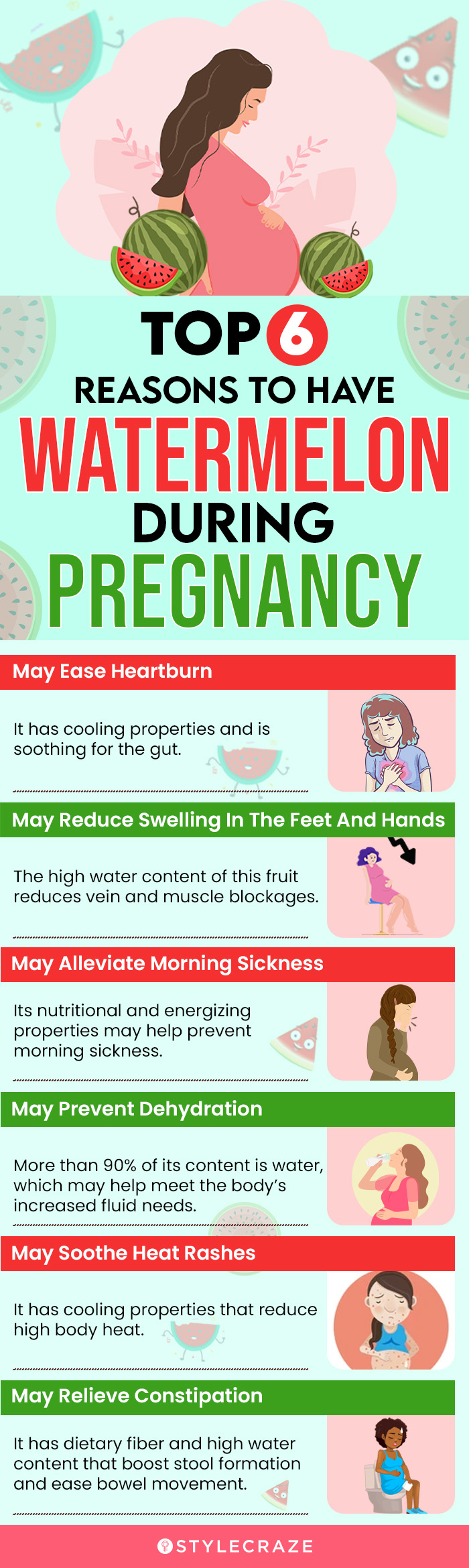 top 6 reasons to have watermelon during pregnancy [infographic]