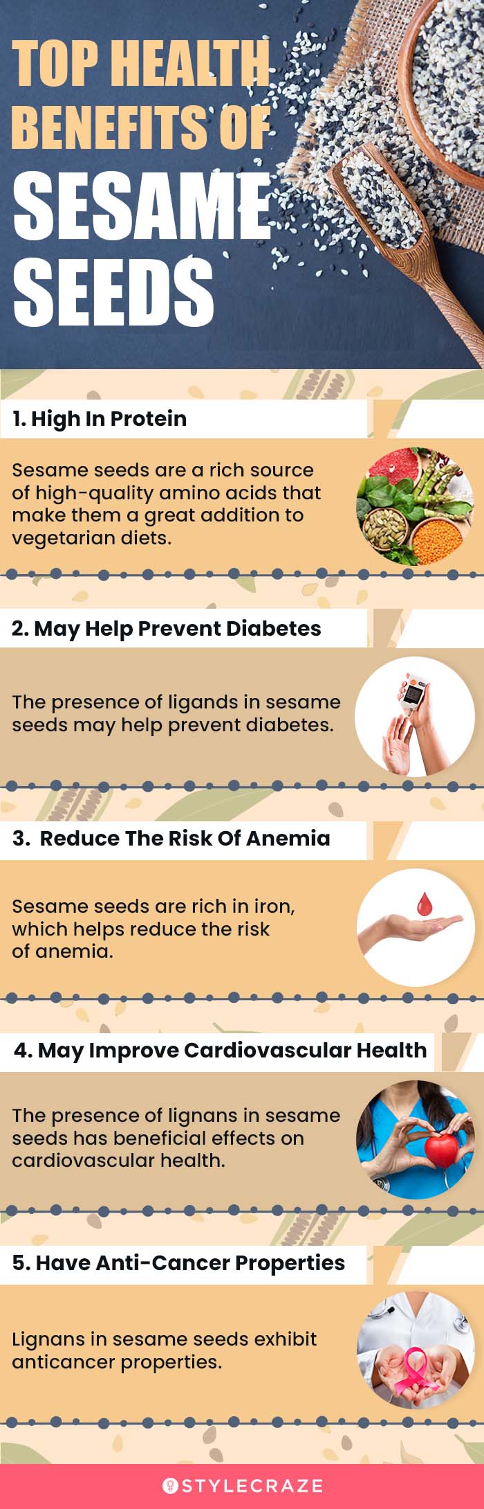 top health benefits of sesame seeds (infographic)