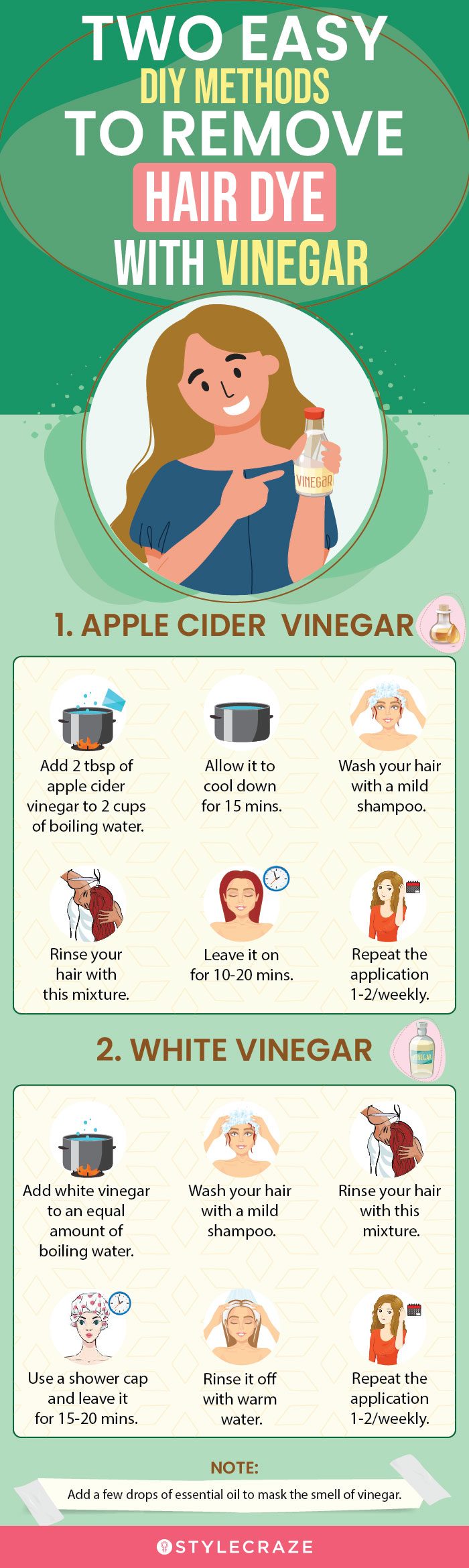 two easy diy methods to remove hair dye with vinegar [infographic]