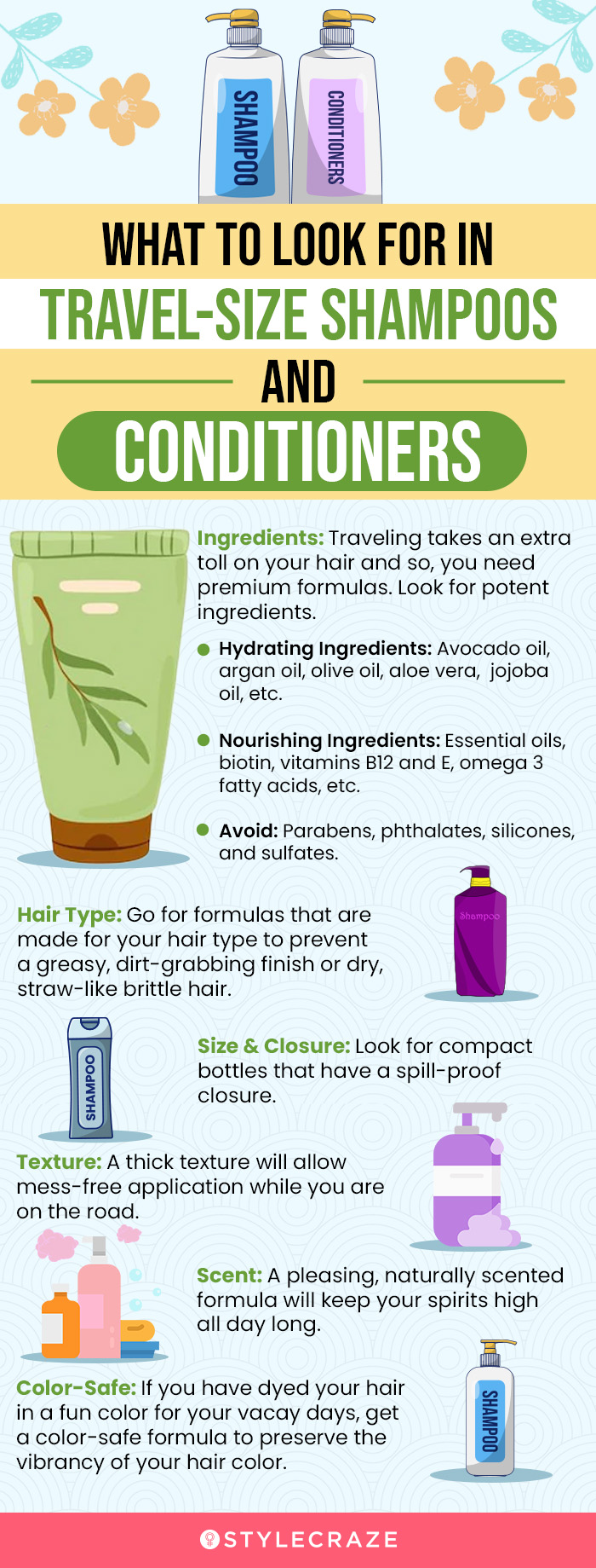 What To Look For In Travel-Size Shampoos And Conditioners (infographic)