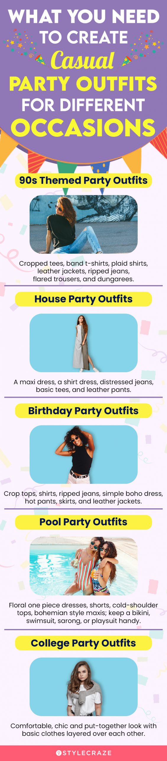 what you need to create casual party outfits for different occasions (infographic)