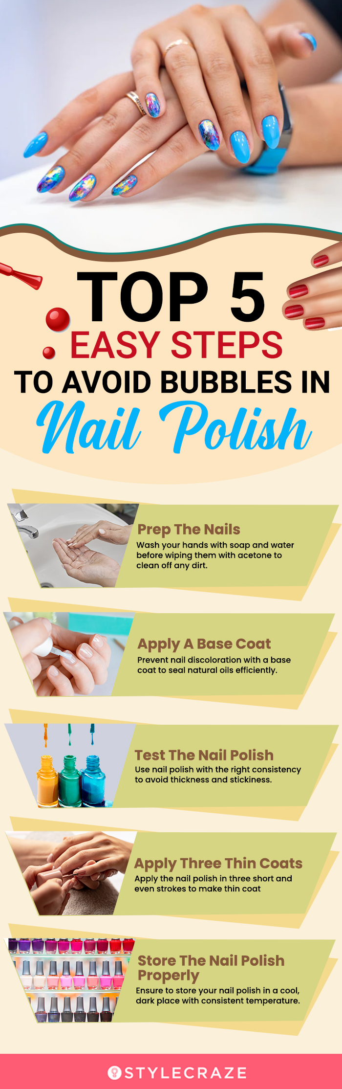 top 5 easy steps to avoid bubbles in nail polish (infographic)