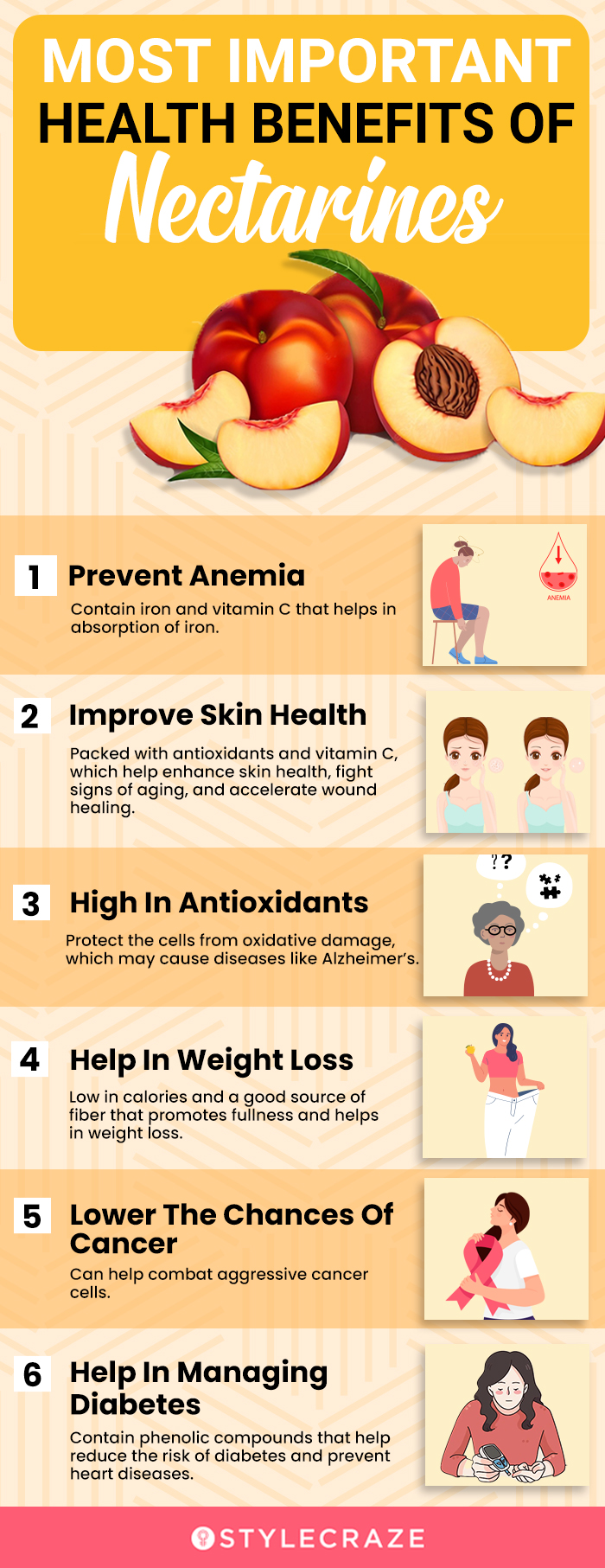 most important health benefits of nectarines (infographic)