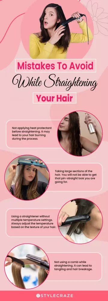 mistakes to avoid while straightening your hair (infographic)