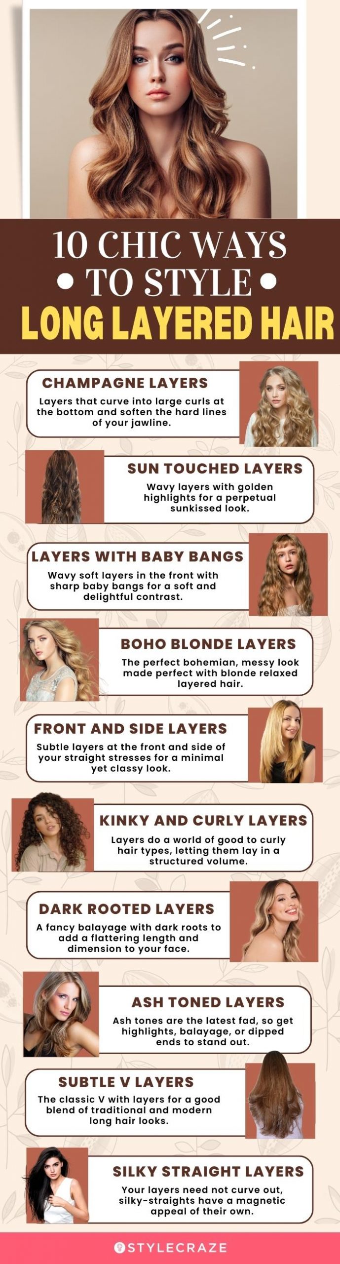 10 chic ways to style long layered hair (infographic)