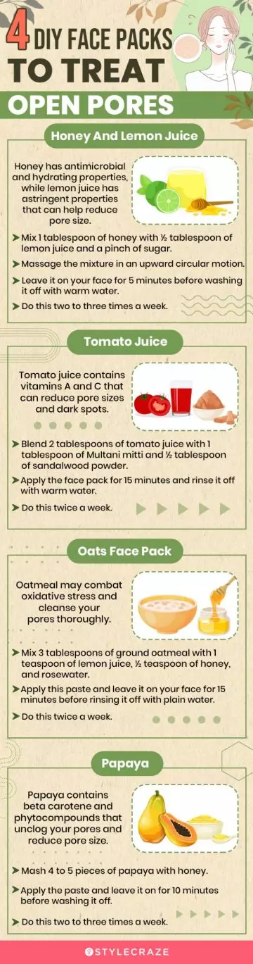 4 diy face packs to treat open pores (infographic)
