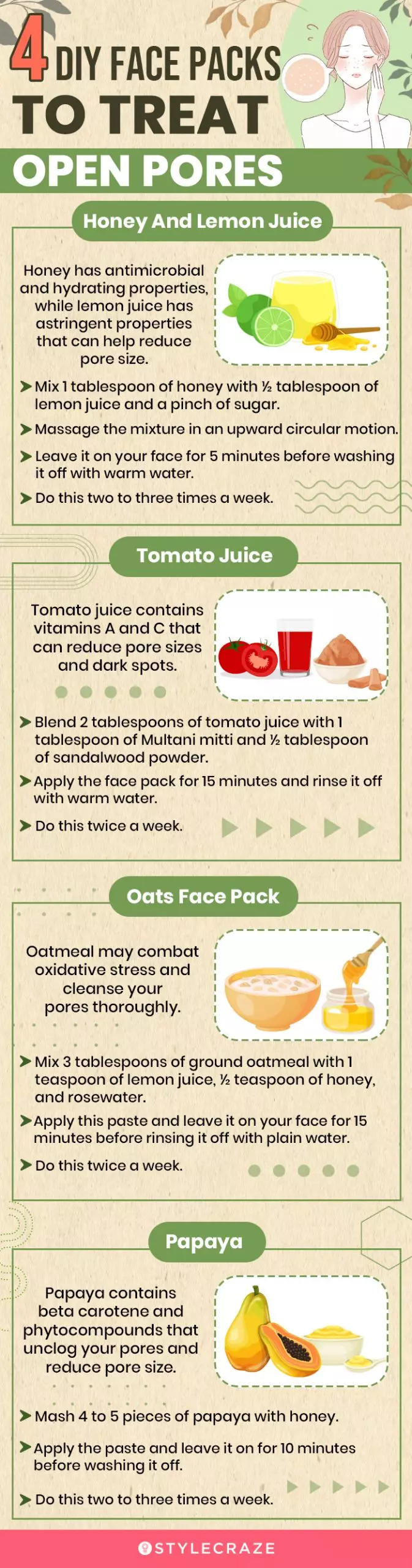 4 diy face packs to treat open pores (infographic)