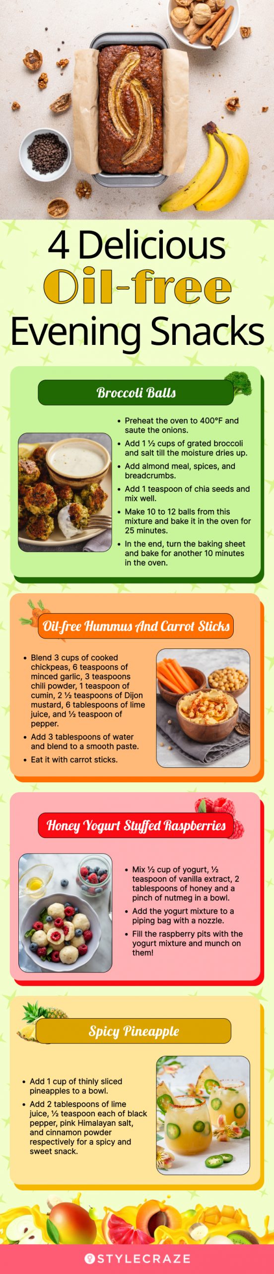 4 delicious oil free evening snacks (infographic)