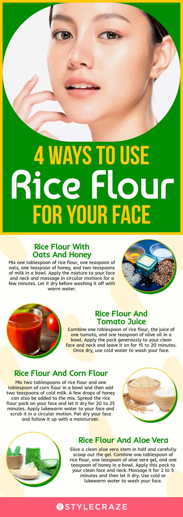 4 ways to use rice flour for your face (infographic)