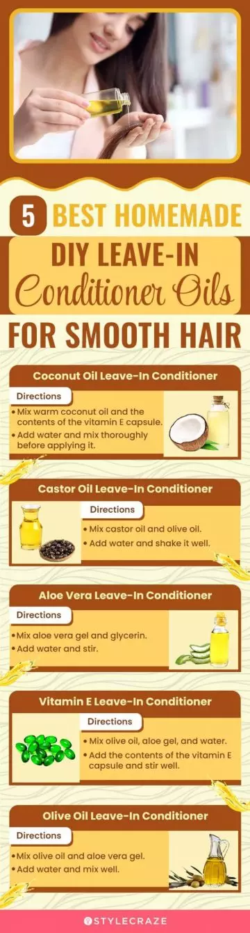 5 best homemade diy leavein conditioner oils for smooth hair (infographic)
