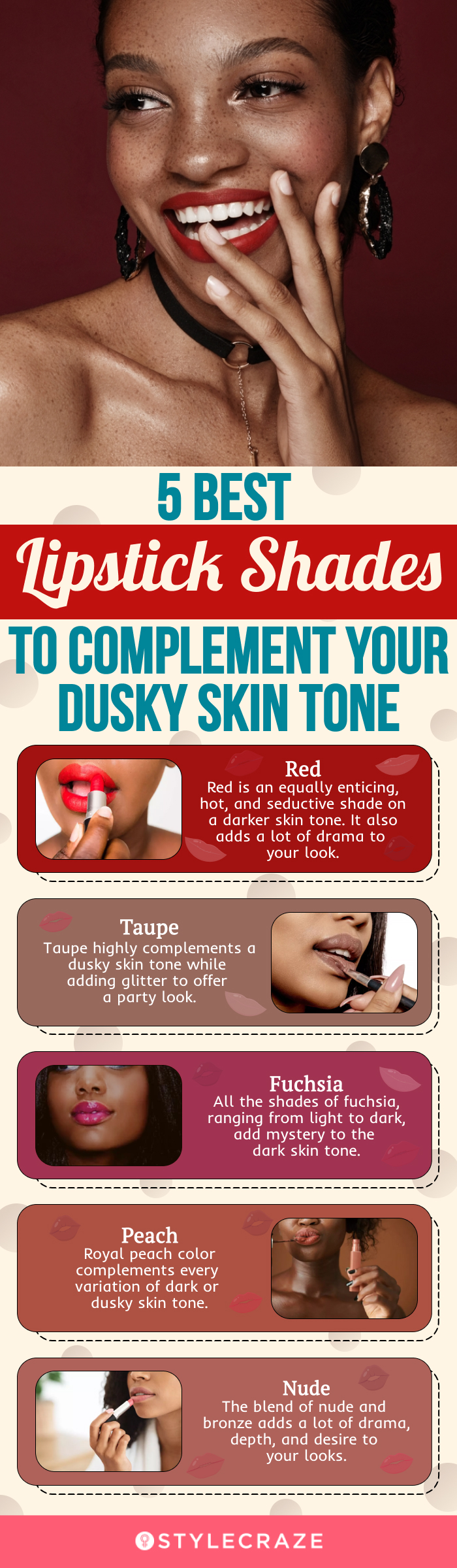 5 best lipstick shades to complement your dusky skin tone (infographic)