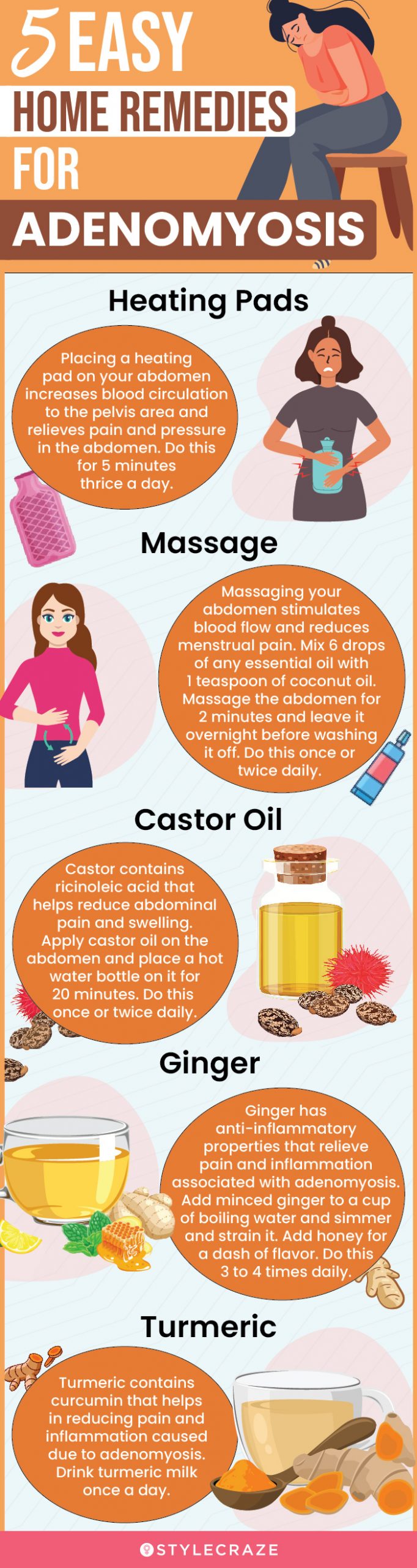5 easy home remedies for adenomyosis [infographic]