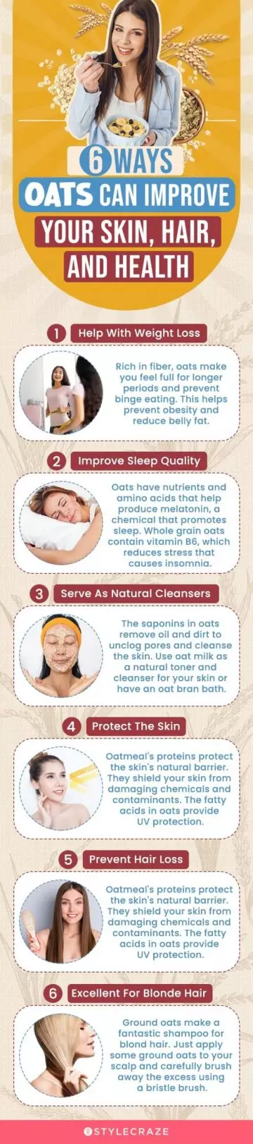 6 ways oats can improve your skin, hair, and health (infographic)