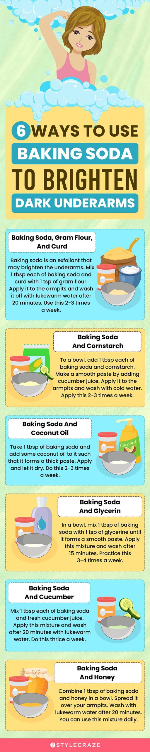6 ways to use baking soda to brighten dark underarms (infographic)