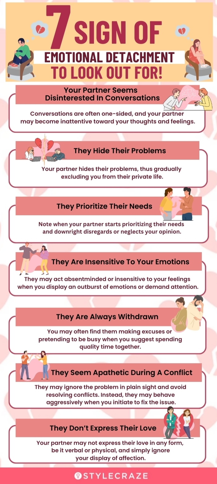 7 sign of emotional detachment (infographic)