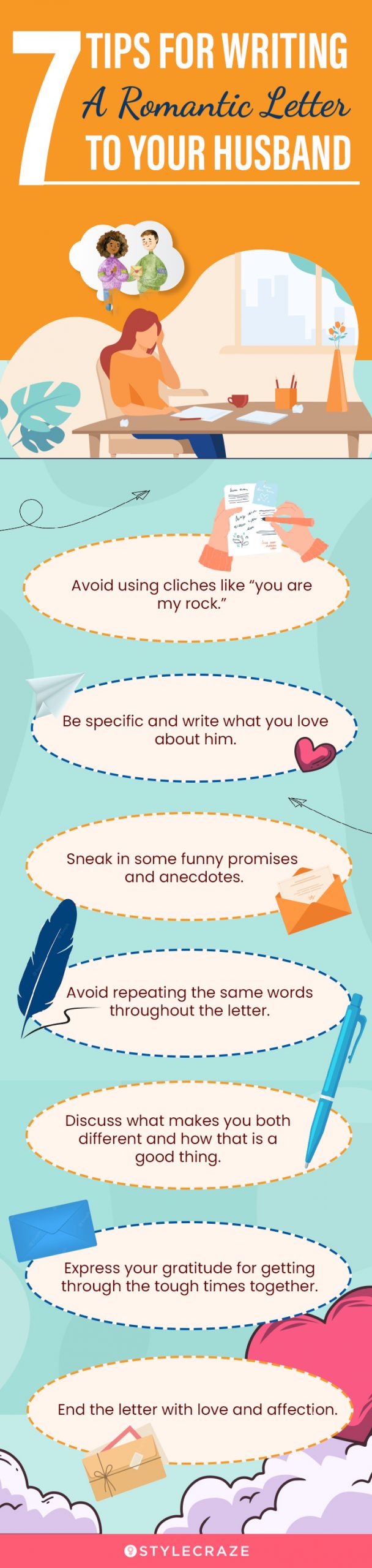 7tips for writing a romantic letter to your husband (infographic)