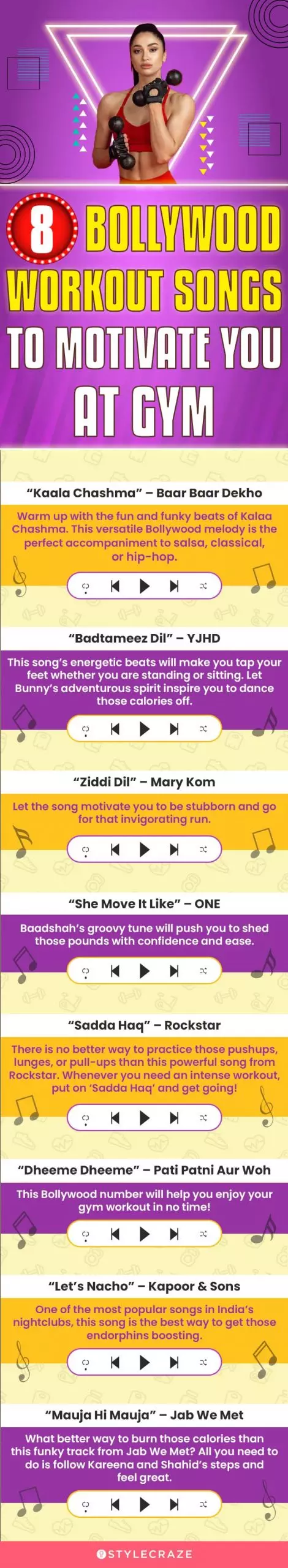 8 bollywood workout songs to motivate you at gym (infographic)