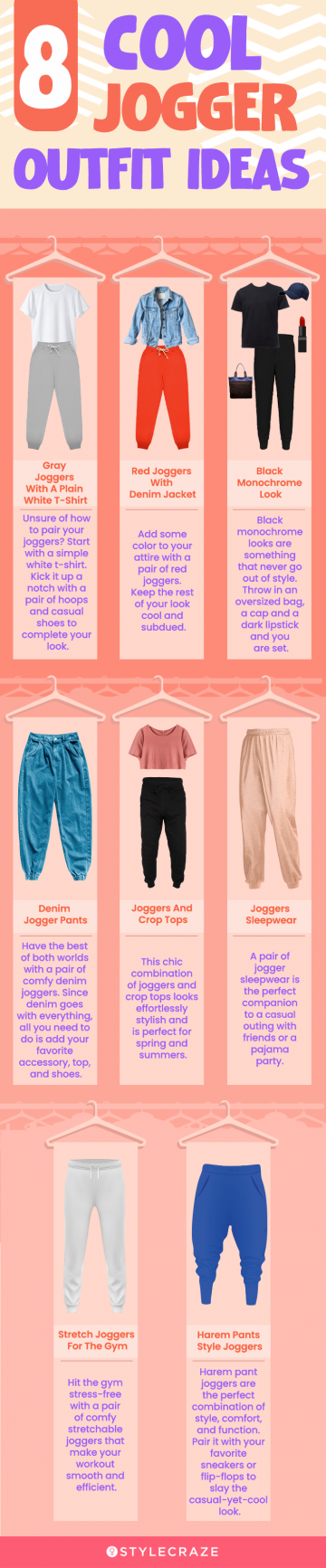 8 cool jogger outfit ideas (infographic)