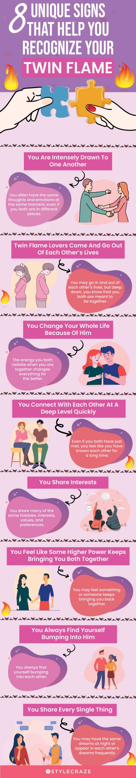8 unique signs that help you recognize your twin flame (infographic)