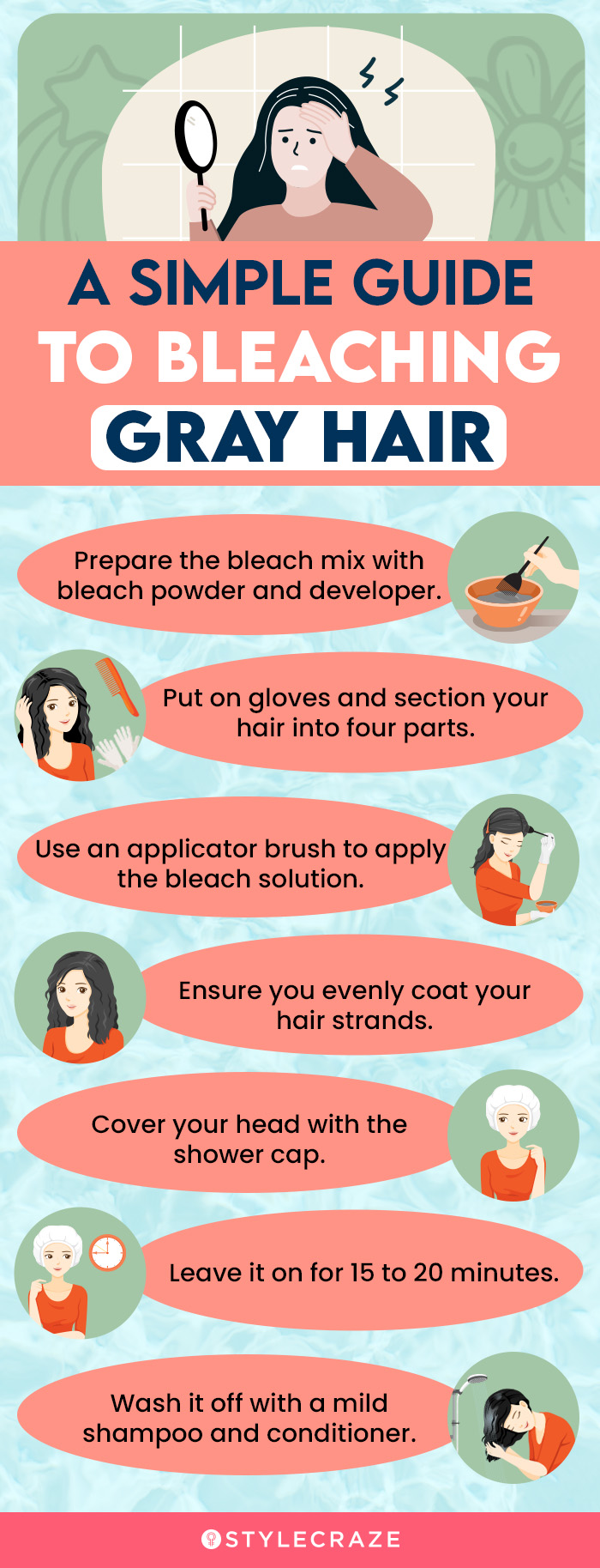 a simple guide to bleaching gray hair (infographic)