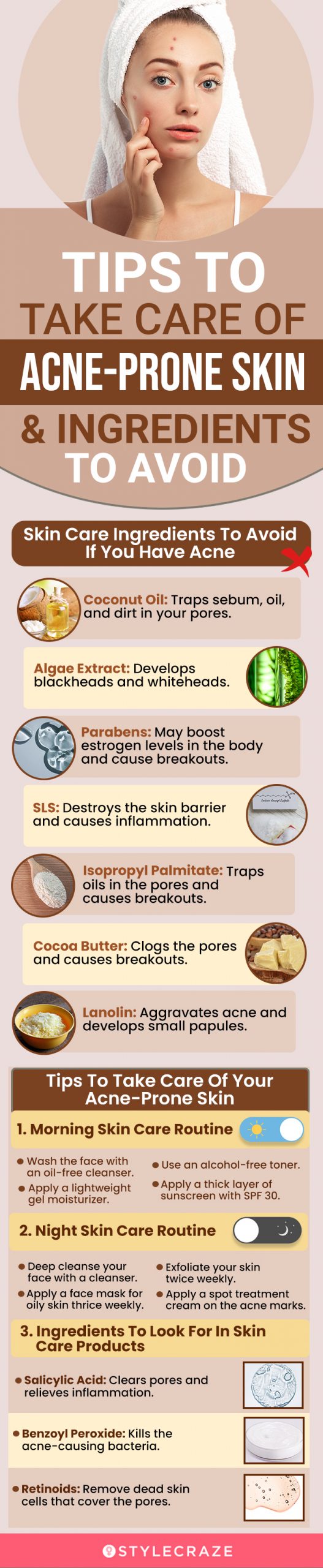 Tips To Take Care Of Acne-Prone Skin (infographic)