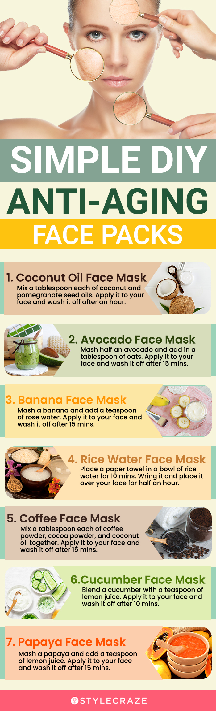 simple diy anti aging face packs (infographic)