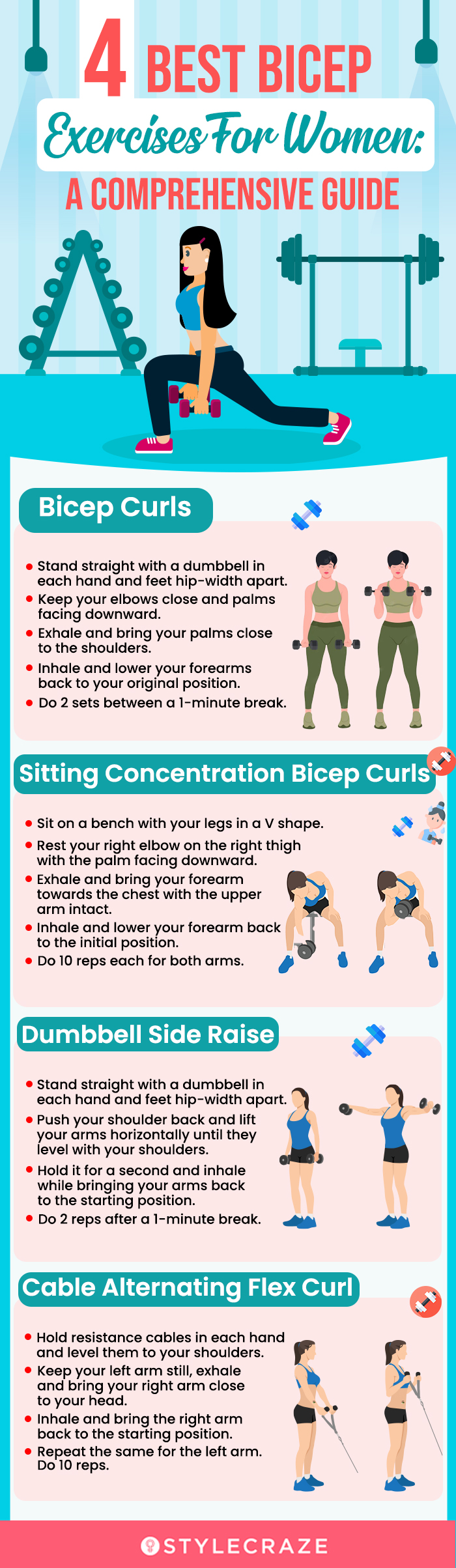 4 best bicep exercises for women (infographic)