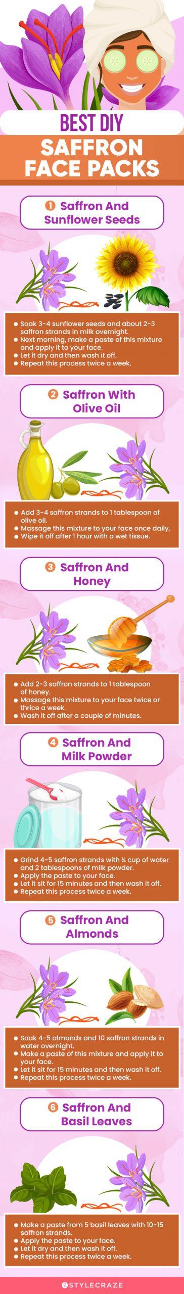 best diy saffron face packs (infographic)