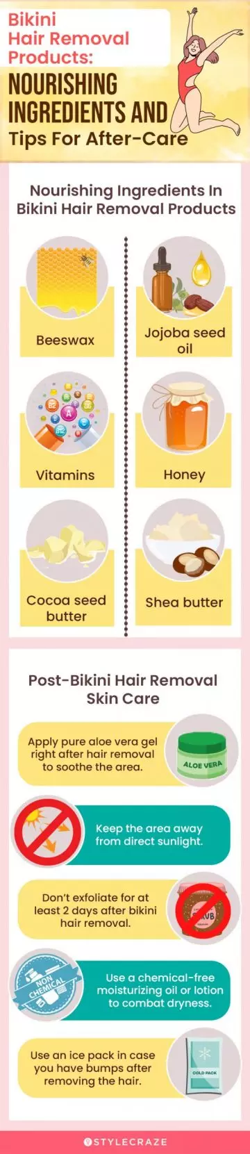 Bikini Hair Removal Products: Nourishing Ingredients And Tips (infographic)