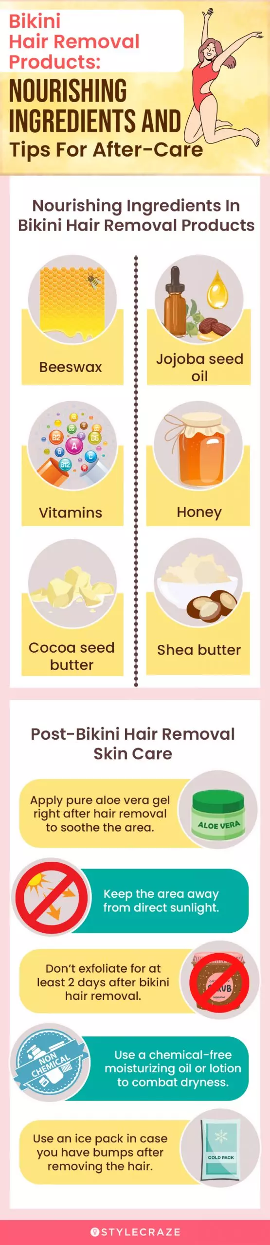 Bikini Hair Removal Products: Nourishing Ingredients And Tips (infographic)