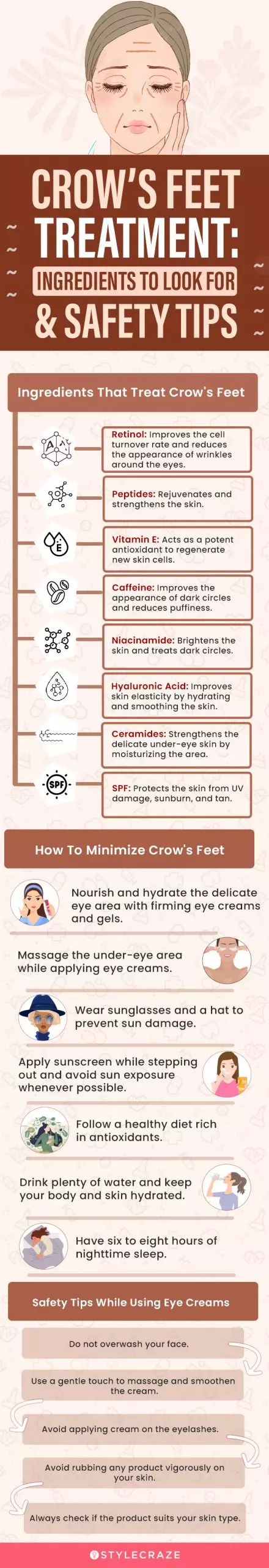 Crow’s Feet Treatment: Ingredients To Look For & Safety Tips (infographic)