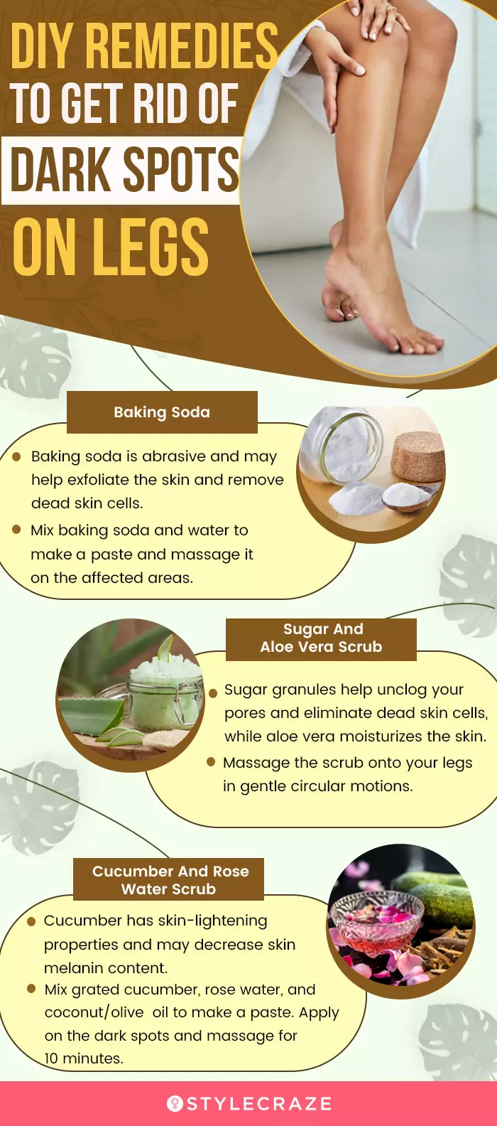 diy remedies to get rid of dark spots on legs (infographic)