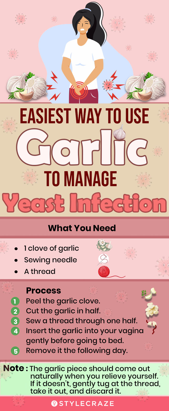 easiest way to use garlic to manage yeast infection (infographic)
