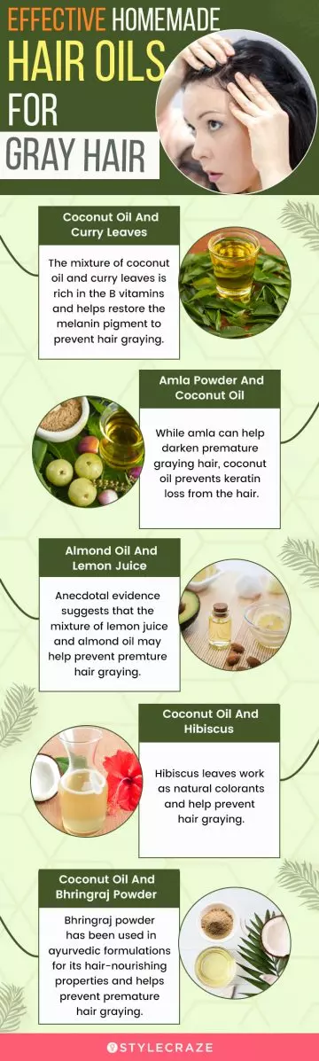 effective homemade hair oils for gray hair (infographic)