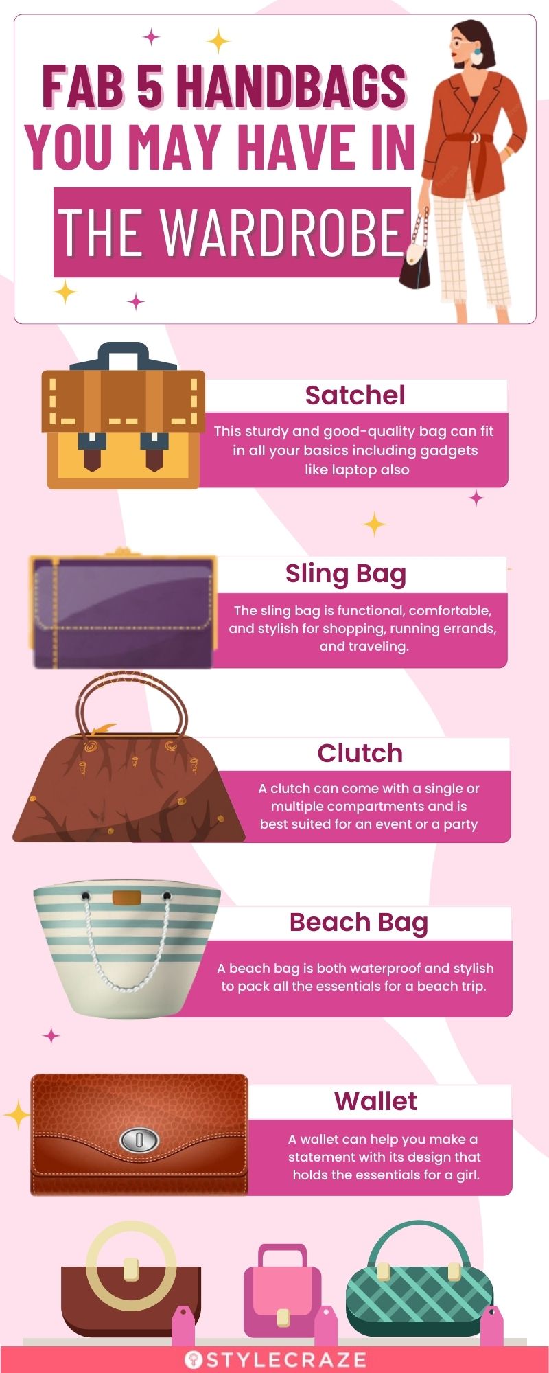 fab 5 handbags you may have in the wardrobe (infographic)