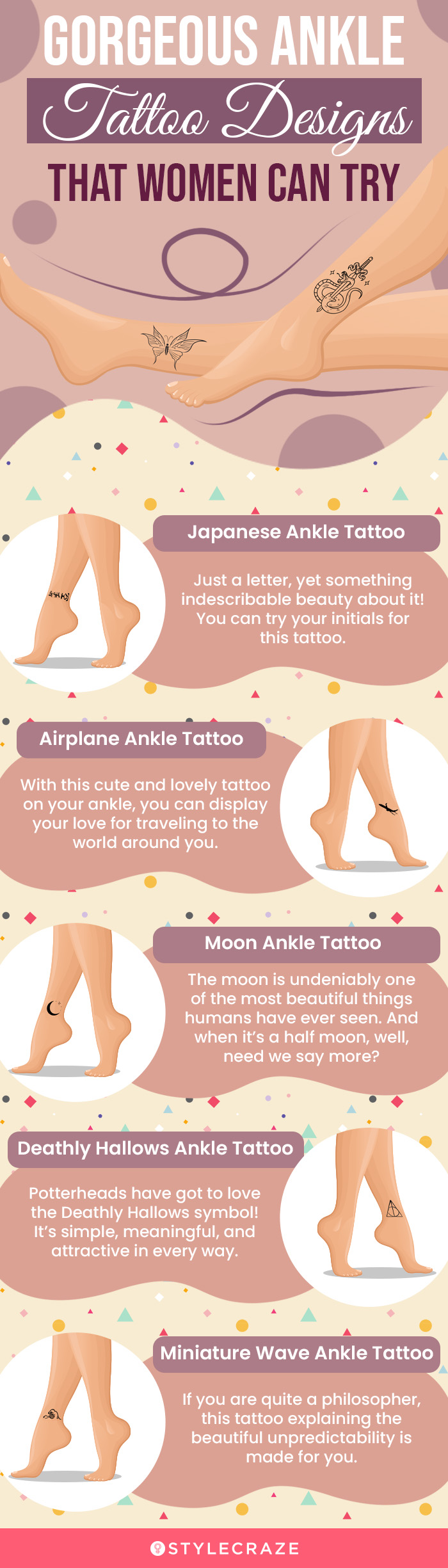 simple yet gorgeous ankle tattoo designs for women to try in 2022 (infographic)