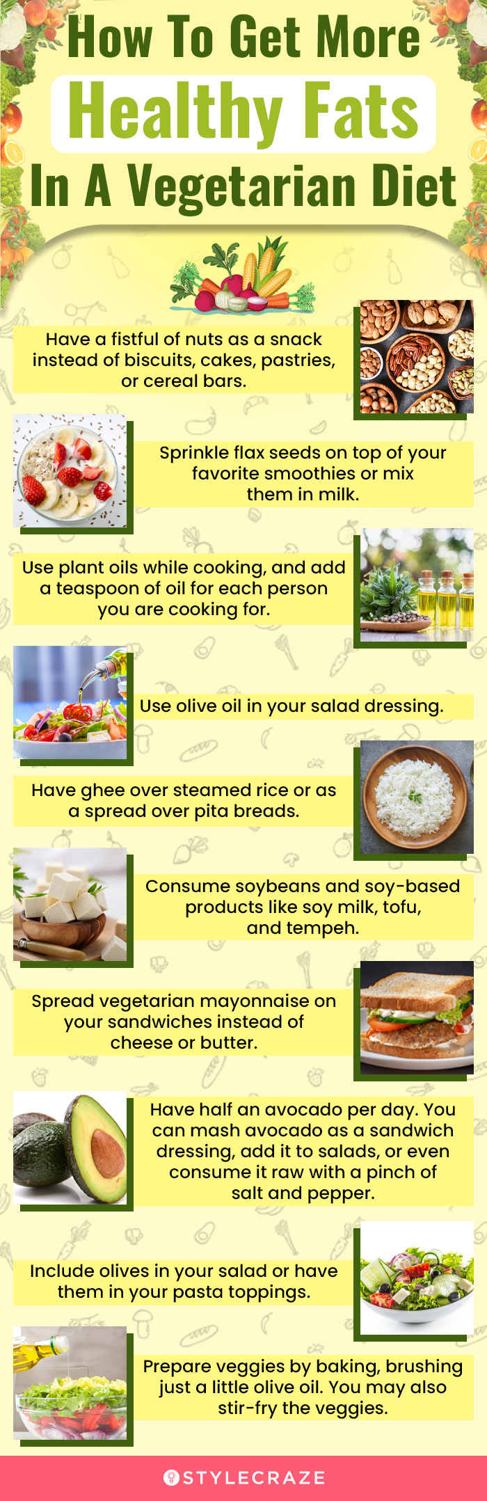 how to get more healthy fats in a vegetarian diet (infographic)
