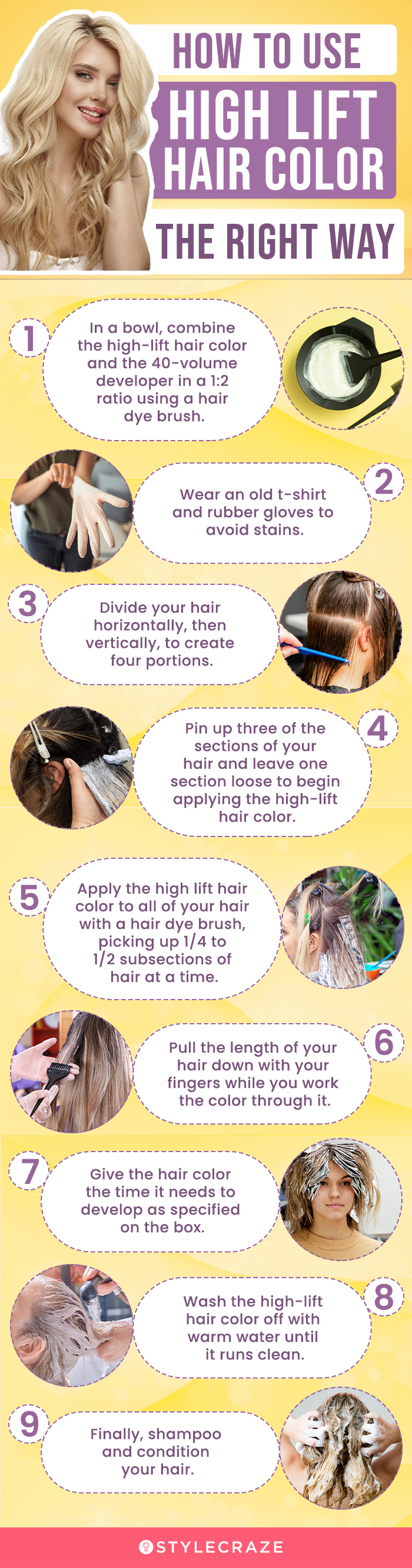 how to use high lift hair color the right way (infographic)