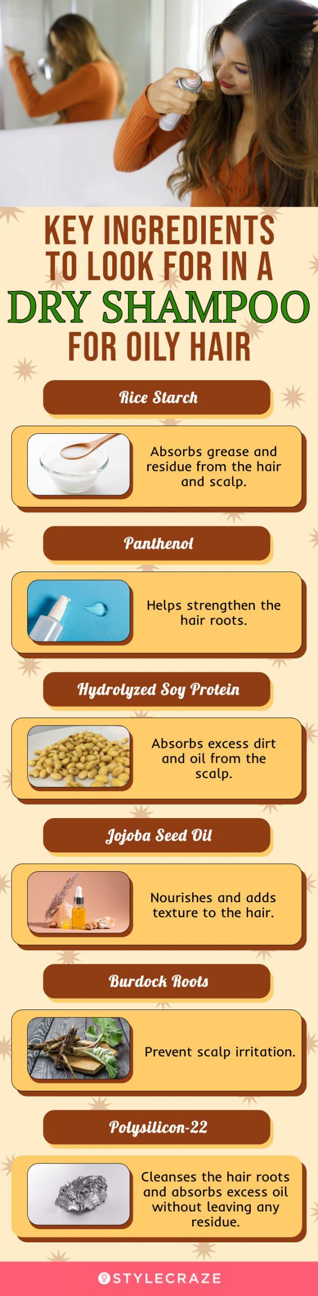 Key Ingredients To Look For In A Dry Shampoo For Oily Hair (infographic)