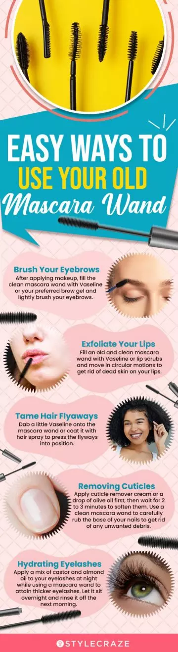 easy ways to use your old mascara wand (infographic)
