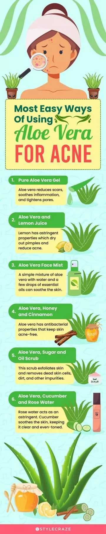 most easy ways of using aloe vera for acne (infographic)