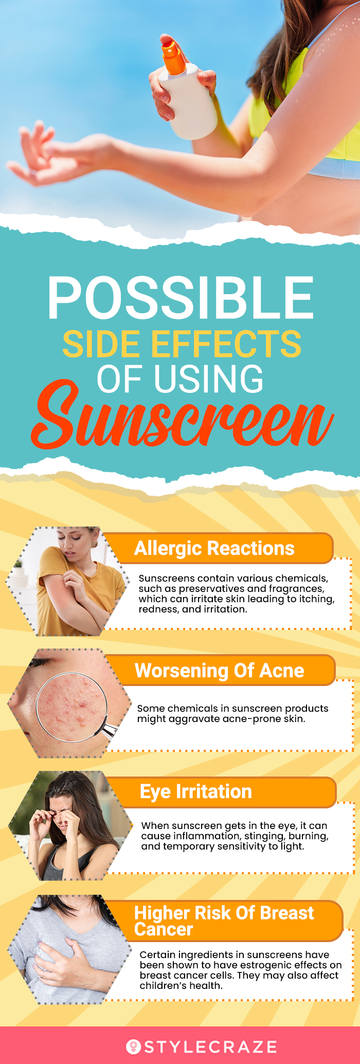 possible side effects of using sunscreen (infographic)