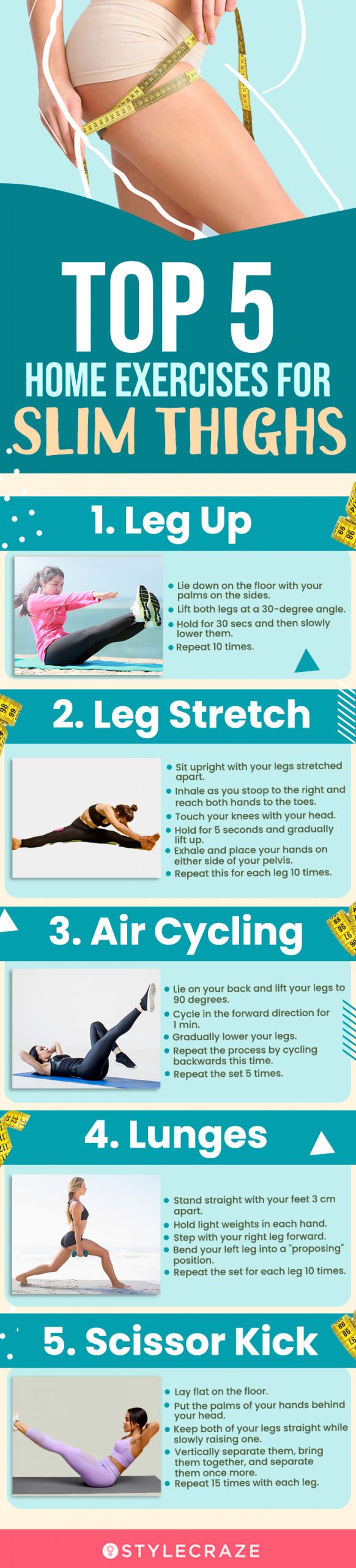 top 5 home exercises for slim thighs (infographic)