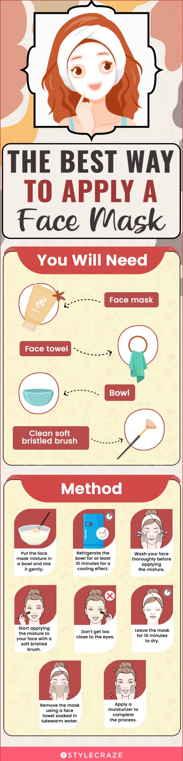 The Best Way To Apply A Face Mask (infographic)
