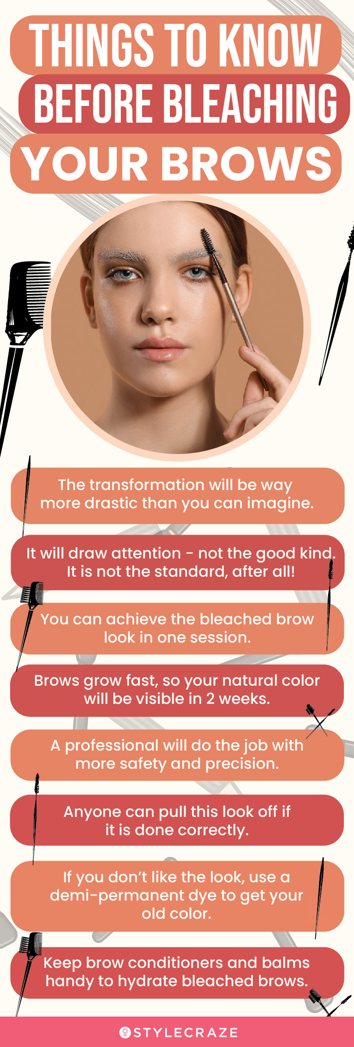 things to know before bleaching your brows (infographic)