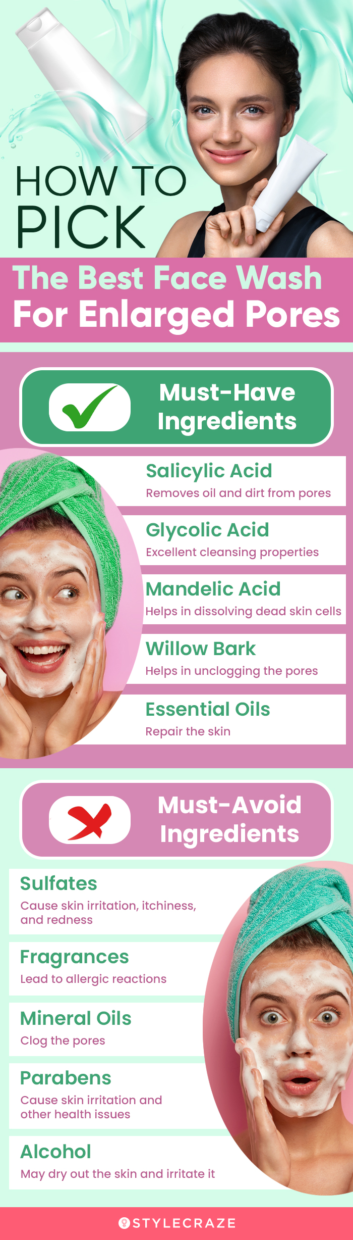 How To Pick The Best Face Wash For Enlarged Pores (infographic)