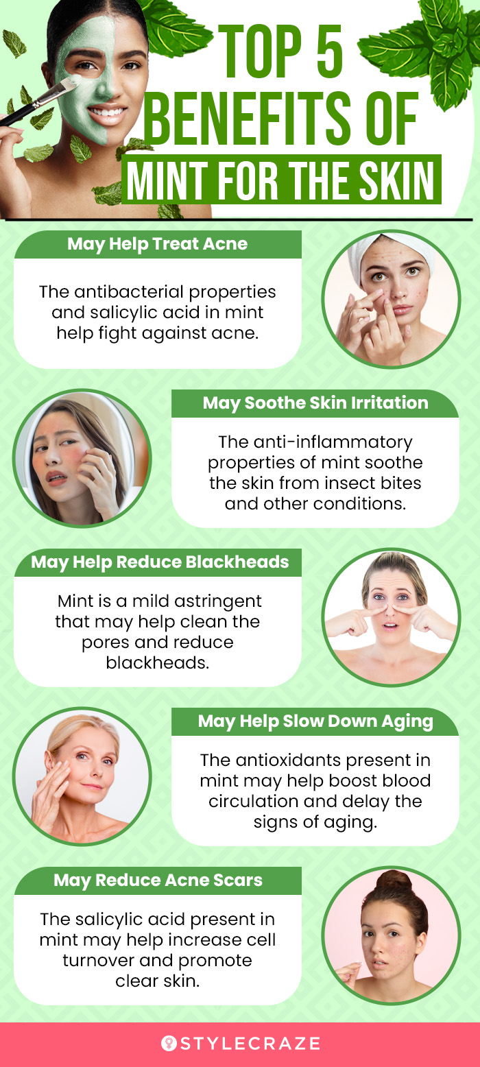 top 5 benefits of mint for skin (infographic)