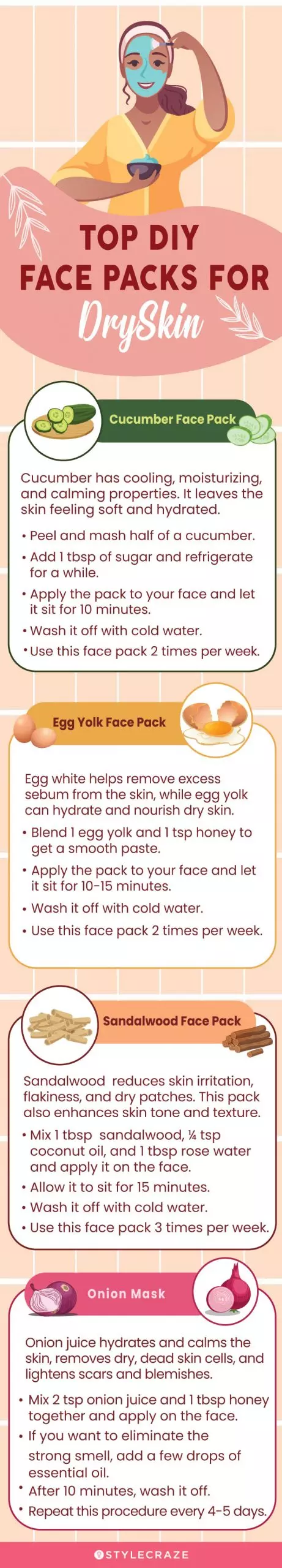top diy face packs for dry skin (infographic)