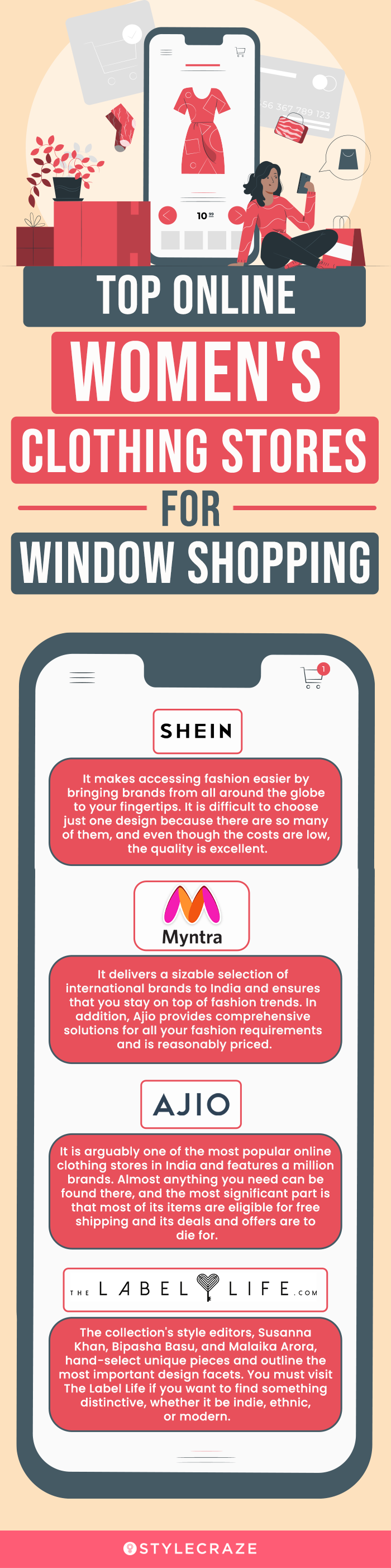 top online women's clothing stores for window shopping (infographic)